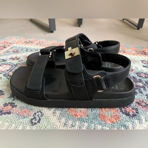 black and gold sandals brand new never worn
